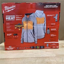 NEW! - Milwaukee Women's X-Small M12 12-Volt Lithium-Ion Cordless Gray Heated Jacket Hoodie Kit with (1) 2.0 Ah Battery and Charger