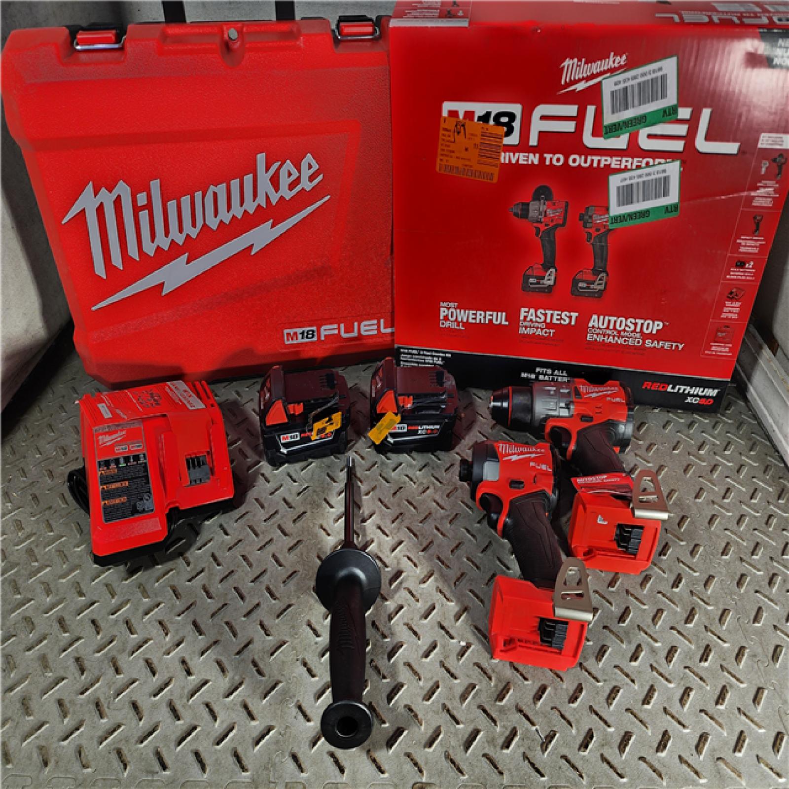 HOUSTON LOCATION - AS-IS (APPEARS LIKE NEW) M18 FUEL 18V Lithium-Ion Brushless Cordless Hammer Drill and Impact Driver Combo Kit (2-Tool) with 2 Batteries