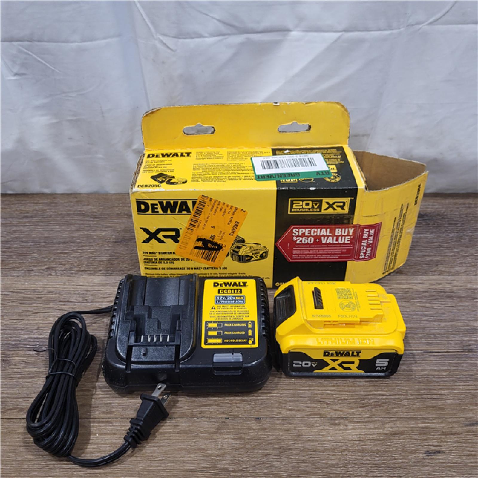 AS-IS DEWALT 20-Volt Maximum XR 5.0 Ah Battery Pack and Charger