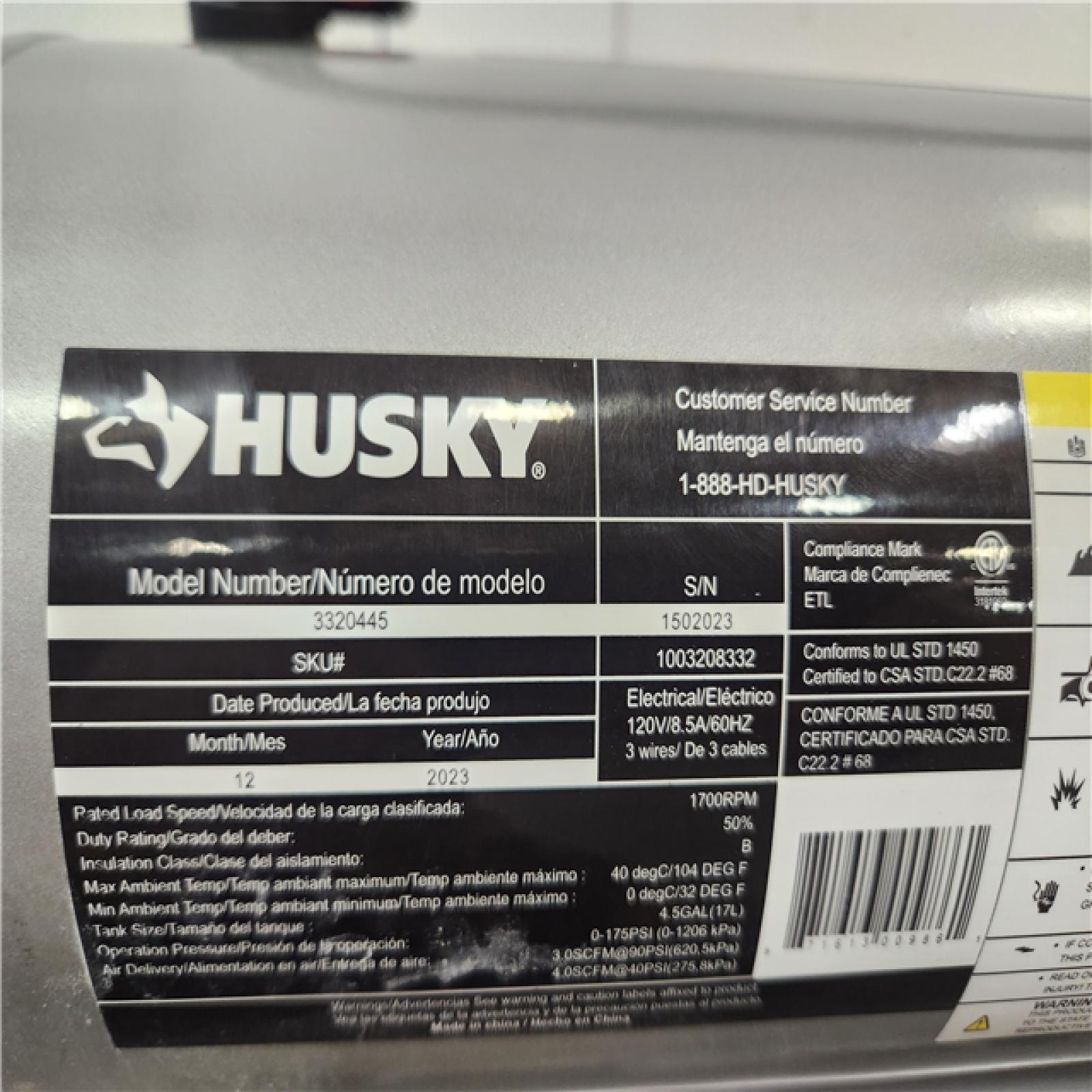 Phoenix Location Good Condition Husky Husky 4.5 Gal. 175 PSI Portable Electric Quiet Air Compressor