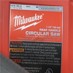 AS-IS Milwaukee 2830-20 Rear Handle Circular Saw M18 FUEL 7-1/4  Cordless Brushless Tool Only