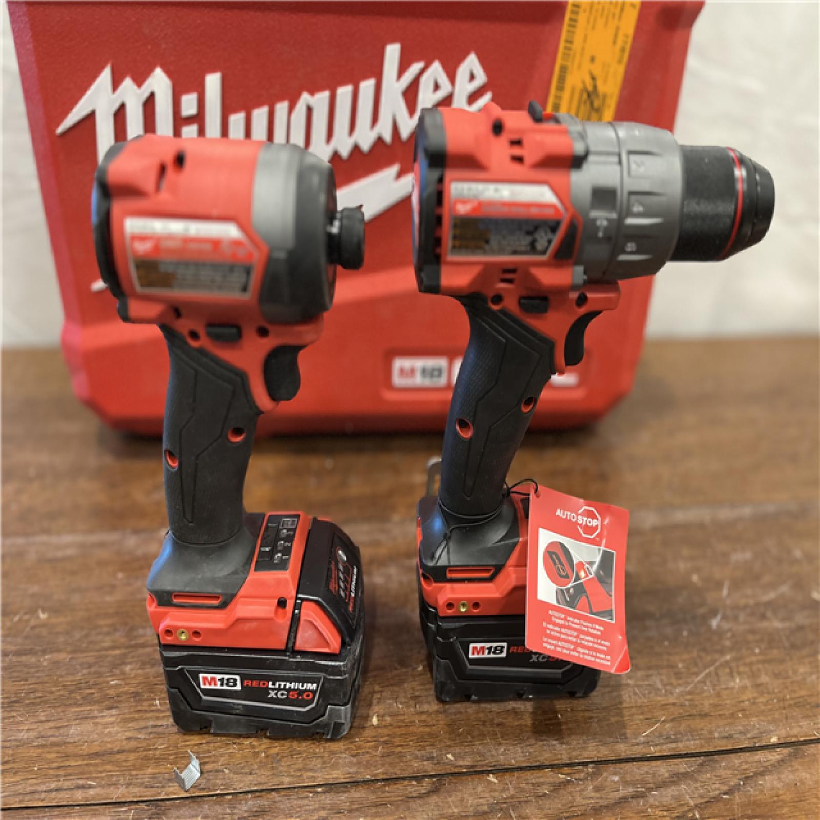 AS-IS Milwaukee M18 FUEL 18V Lithium-Ion Brushless Cordless Hammer Drill and Impact Driver Combo Kit (2-Tool) with 2 Batteries