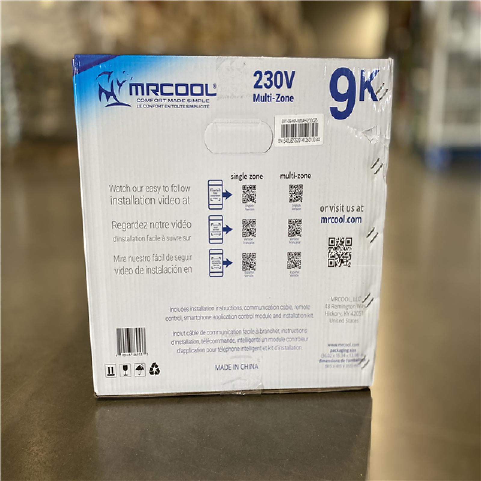 DALLAS LOCATION - MRCOOL 9000 BTU 0.75-Ton Wall Mount Mini Split Air Handler with 25 ft. DIY Pro Comm. Cable, Remote and Smart Control 208/230V