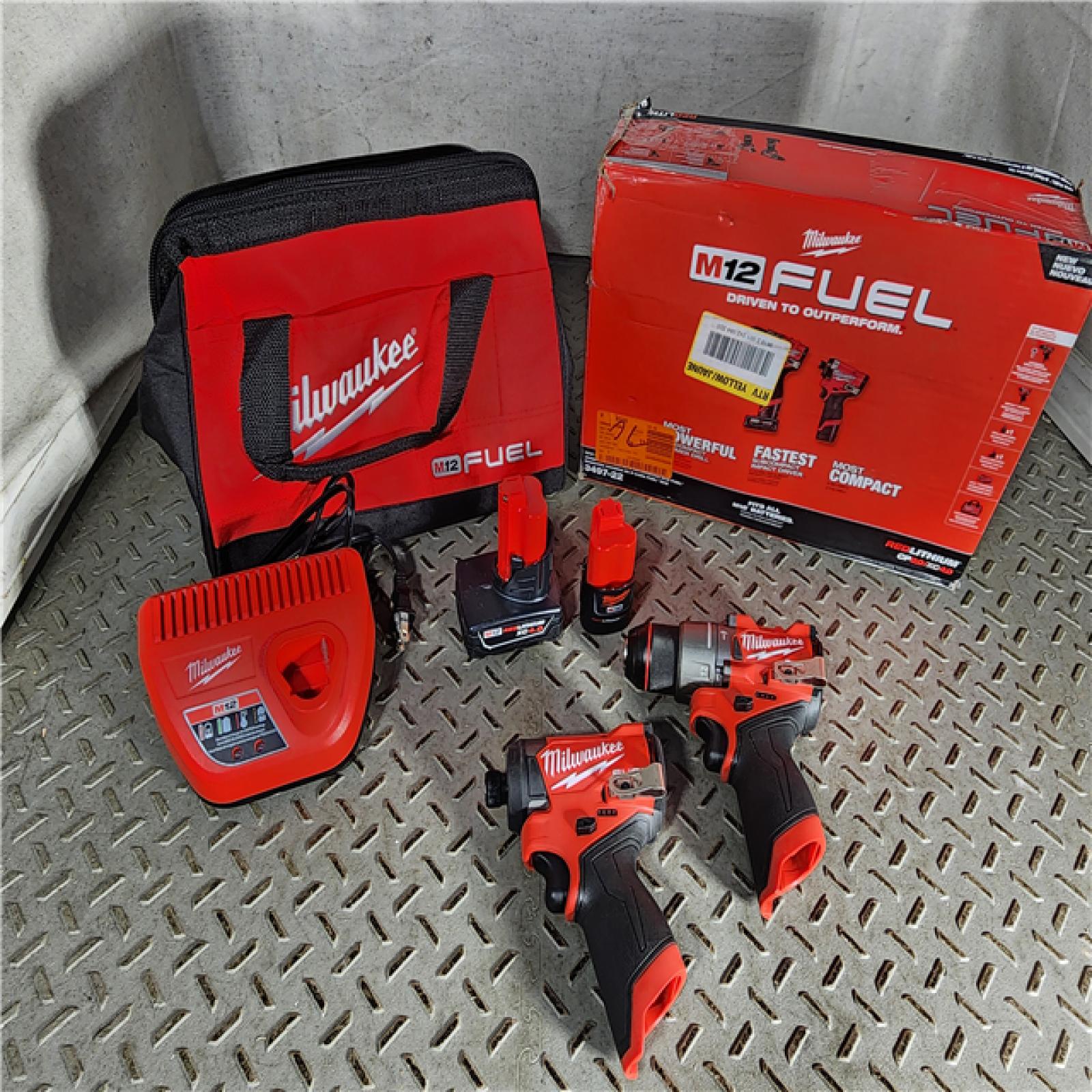 HOUSTON LOCATION - AS-IS (APPEARS LIKE NEW) Milwaukee 3497-22 12V Brushless Hammer Drill and Impact Driver Combo Kit