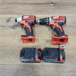 AS-IS Milwaukee M18 18V Cordless Brushed 2 Tool Drill/Driver and Impact Driver Kit