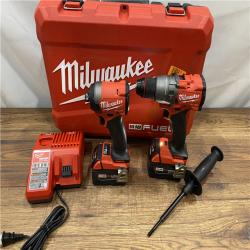 AS IS Milwaukee M18 FUEL 18V Lithium-Ion Brushless Cordless Hammer Drill and Impact Driver Combo Kit (2-Tool) with 2 Batteries