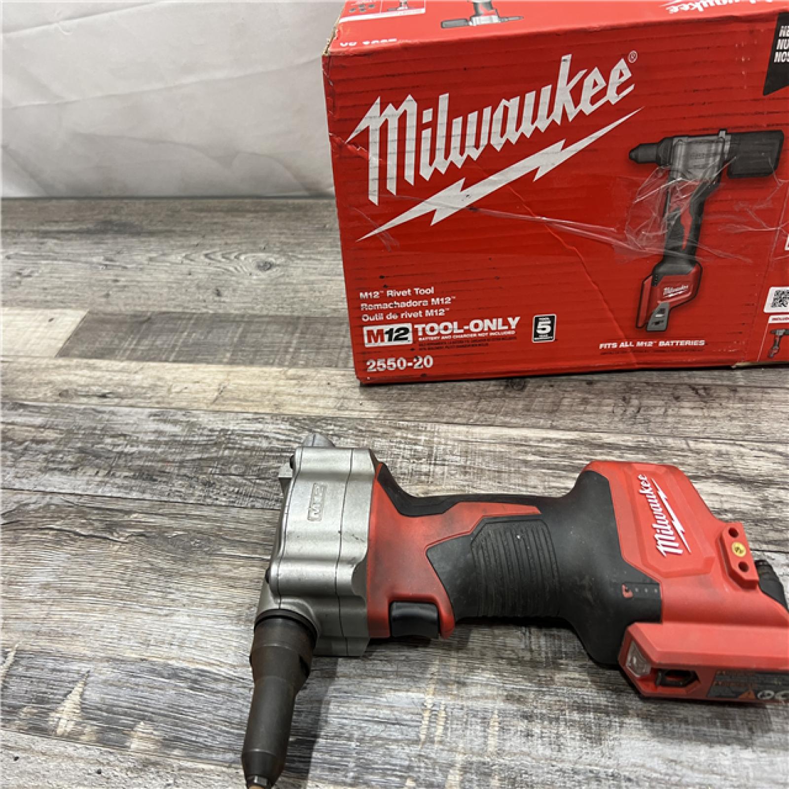 AS-IS MILWAUKEE M12 12-Volt Lithium-Ion Cordless Rivet Tool (Tool-Only)