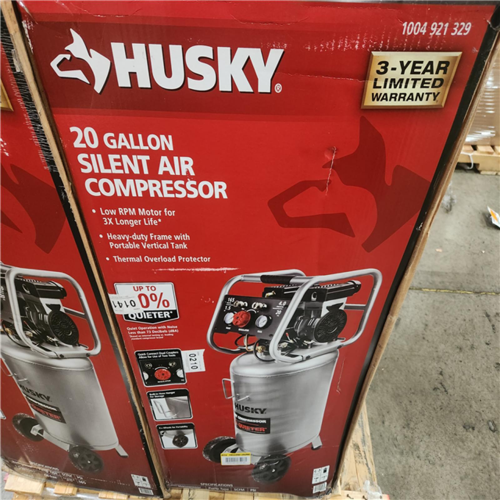 Phoenix Location Husky 20 Gal. 165 PSI Vertical Electric Quiet Air Compressor (4 Lot)