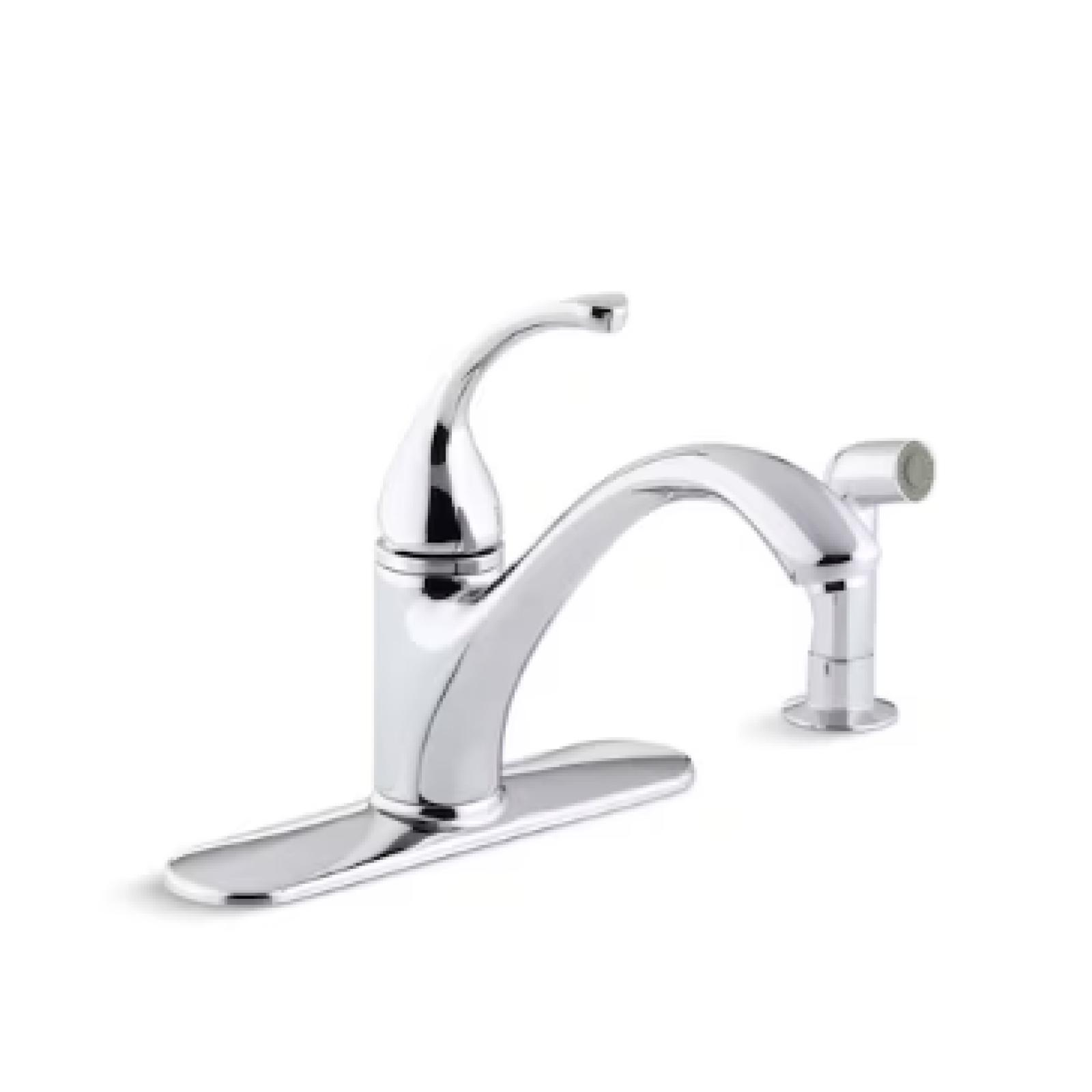 NEW! Forte Single-Handle Standard Kitchen Faucet with Side Sprayer in Polished Chrome