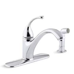 NEW! Forte Single-Handle Standard Kitchen Faucet with Side Sprayer in Polished Chrome