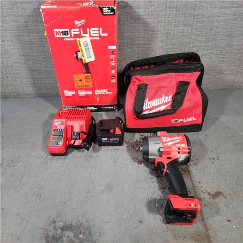 HOUSTON LOCATION - AS-IS (APPEARS LIKE NEW) Milwaukee M18 1/2 in. Cordless Brushless High Torque Impact Wrench Kit (Battery & Charger)