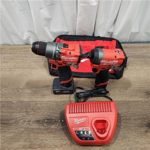 AS-IS Milwaukee 3497-22 12V Brushless Hammer Drill and Impact Driver Combo Kit