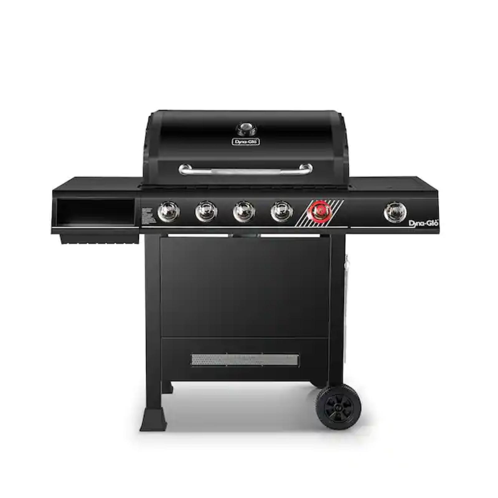 DALLAS LOCATION - Dyna-Glo 5-Burner Propane Gas Grill in Matte Black with TriVantage Multifunctional Cooking System