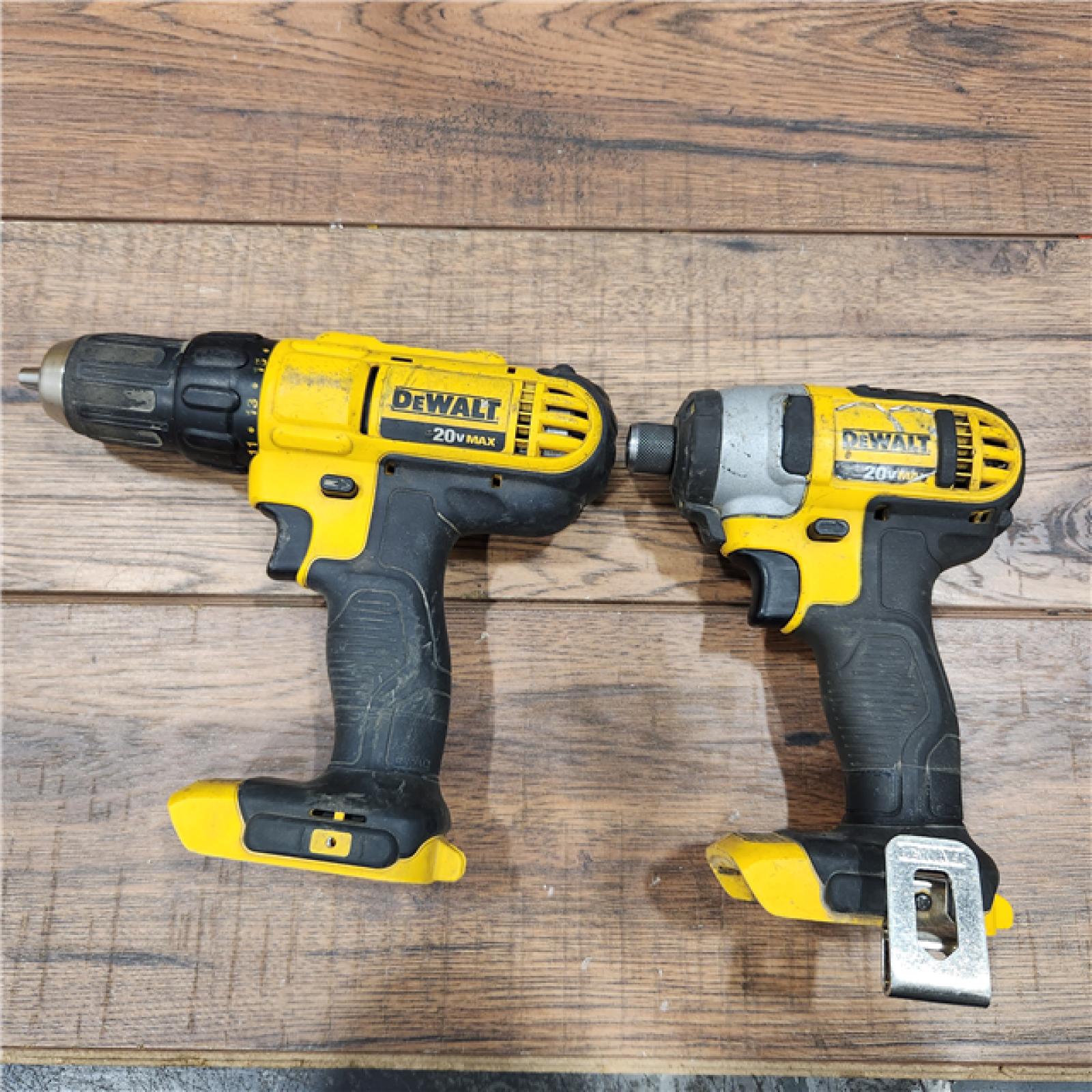 AS-IS DeWalt 20V MAX XR Cordless Drill/Driver, ATOMIC Impact Driver 2 Tool Combo Kit, (2) 2.0Ah Batteries, Charger, and Bag