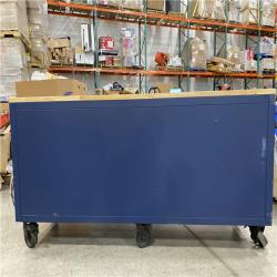 DALLAS LOCATION - Husky Tool Storage Heavy Duty 84 in. W x 24 in. D Matte Blue Mobile Workbench Cabinet