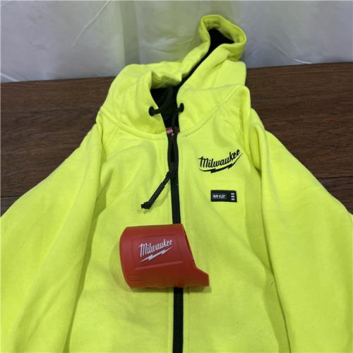 AS-ISMen's Large M12 12-Volt Lithium-Ion Cordless High -Vis Heated Jacket Hoodie (Jacket and Battery Holder Only)