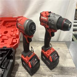 AS-IS MILWAUKEE M18 FUEL 18V Lithium-Ion Brushless Cordless Hammer Drill and Impact Driver Combo Kit (2-Tool) with 2 Batteries