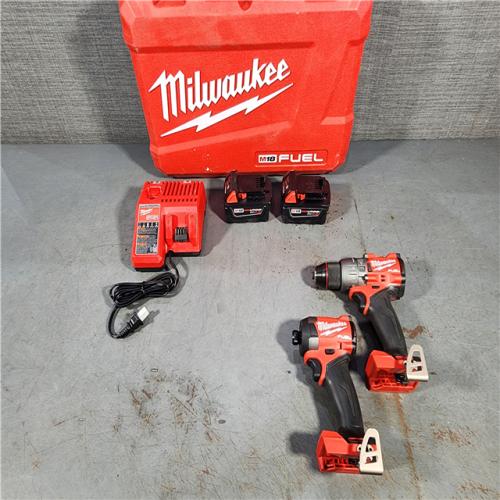 HOUSTON LOCATION - AS-IS Milwaukee M18 FUEL 18V Lithium-Ion Brushless Cordless Hammer Drill and Impact Driver Combo Kit (2-Tool) with 2 Batteries