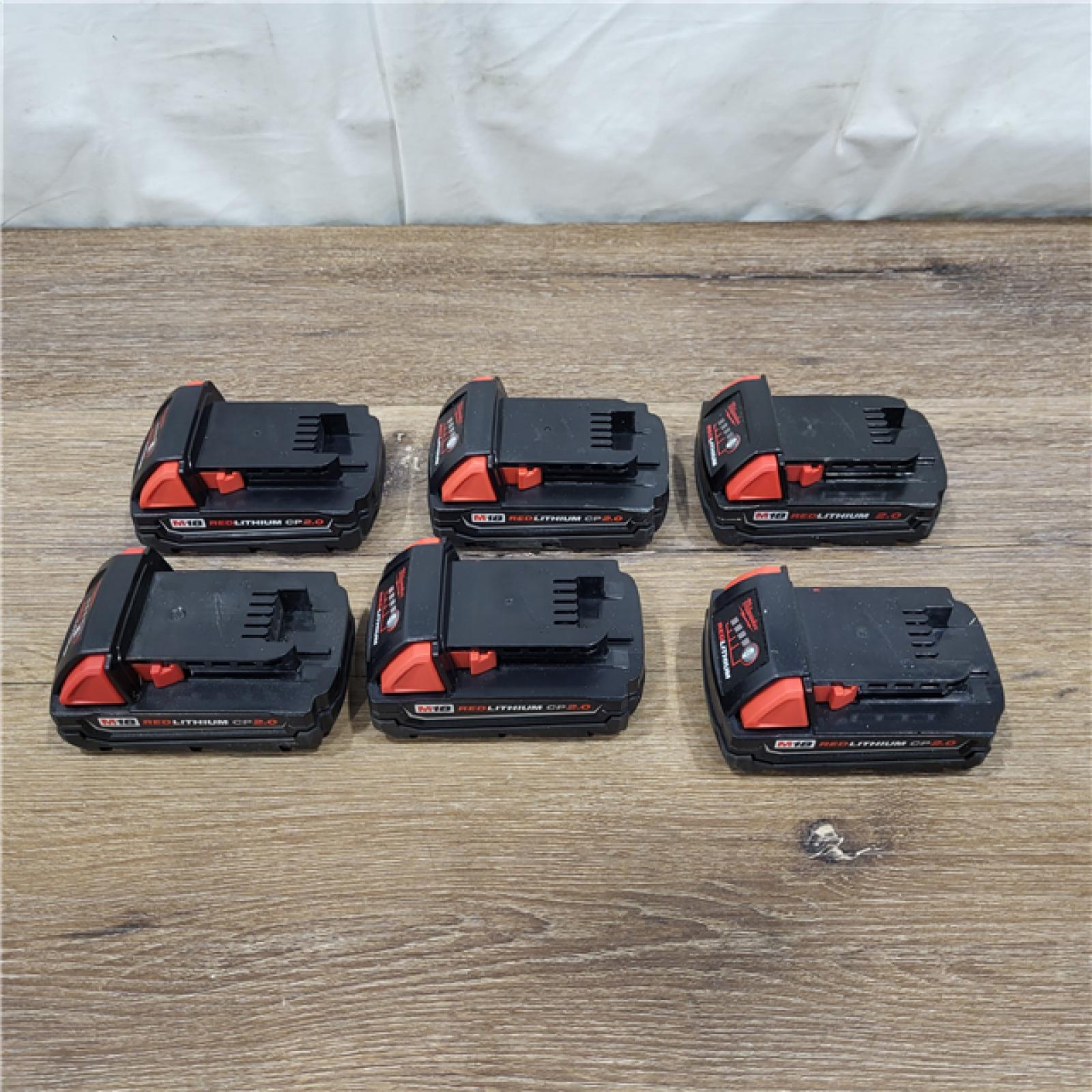 AS-IS Milwaukee M18 18-Volt Lithium-Ion Compact Battery Pack 2.0Ah ( 6 - PACK)