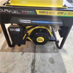 Houston location AS-IS CHAMPION 5300/4250-Watt Gasoline and Propane Powered Dual Fuel Portable Generator with CO Shield