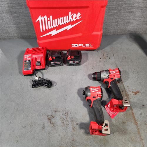 HOUSTON LOCATION - AS-IS (APPEARS LIKE NEW) Milwaukee M18 FUEL 18V Lithium-Ion Brushless Cordless Hammer Drill and Impact Driver Combo Kit (2-Tool) with 2 Batteries