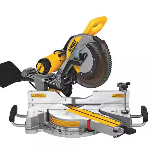 DALLAS LOCATION - DEWALT 15 Amp Corded 12 in. Double Bevel Sliding Compound Miter Saw, Blade Wrench and Material Clamp