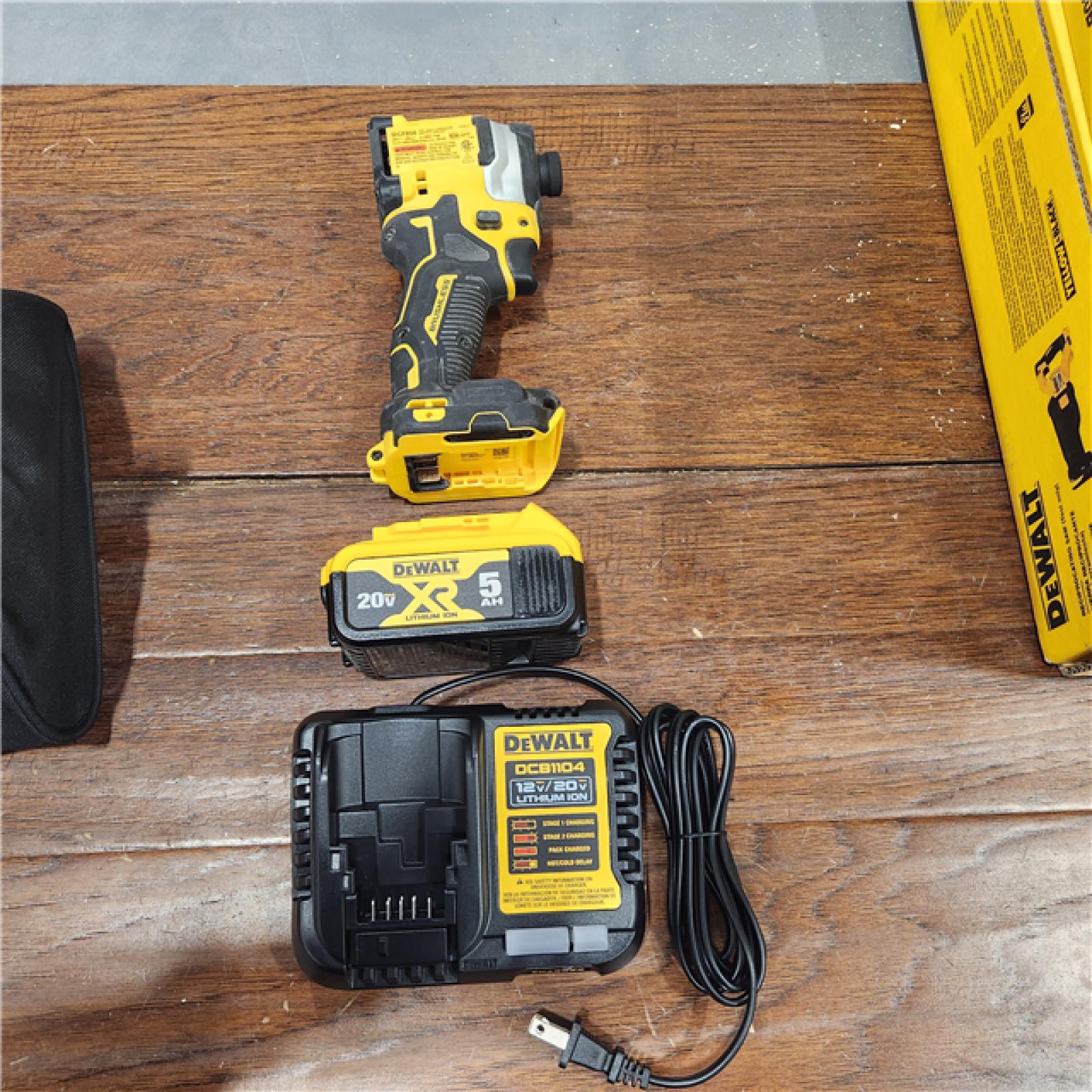 AS-IS ATOMIC 20V MAX Lithium-Ion Cordless 1/4 in. Brushless Impact Driver Kit, 5 Ah Battery, Charger, and Bag