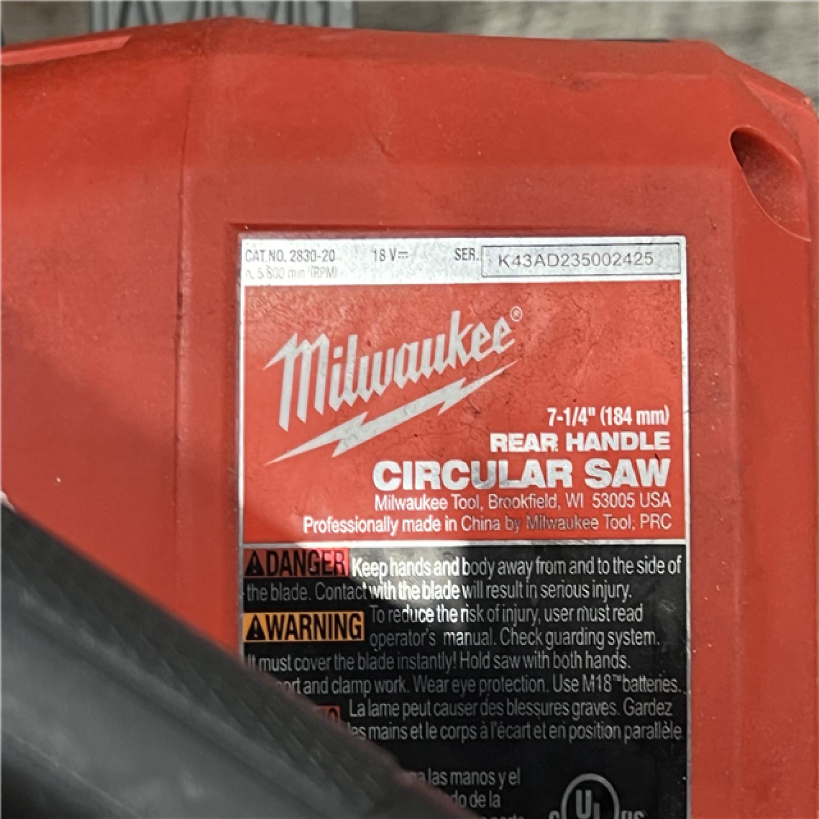 AS-IS Milwaukee 2830-20 Rear Handle Circular Saw M18 FUEL 7-1/4  Cordless Brushless Tool Only