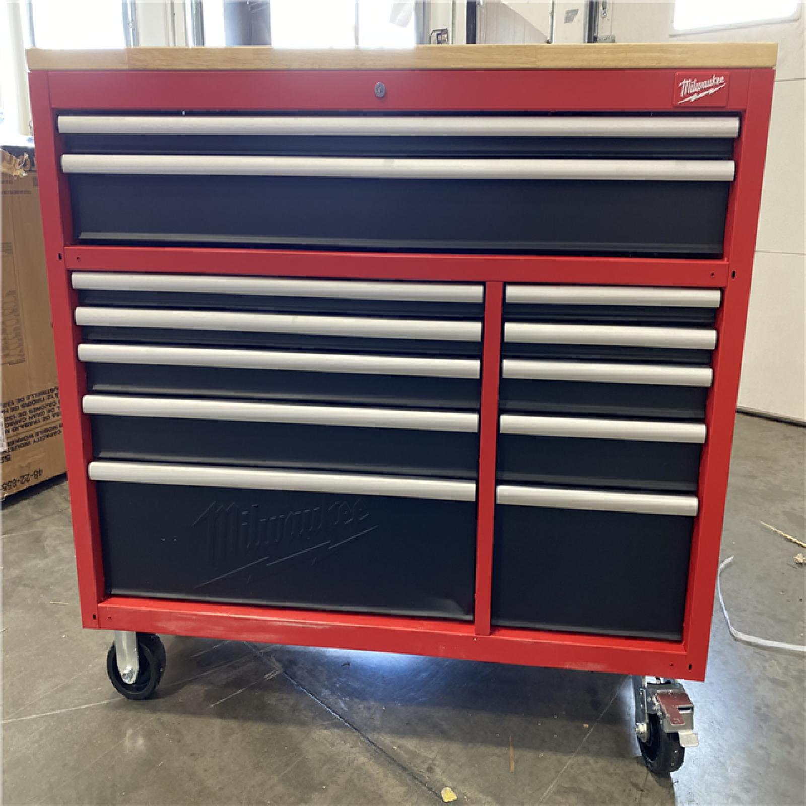 DALLAS LOCATION - Milwaukee Tool Storage 52 in. W Heavy Duty Red Mobile Workbench Cabinet