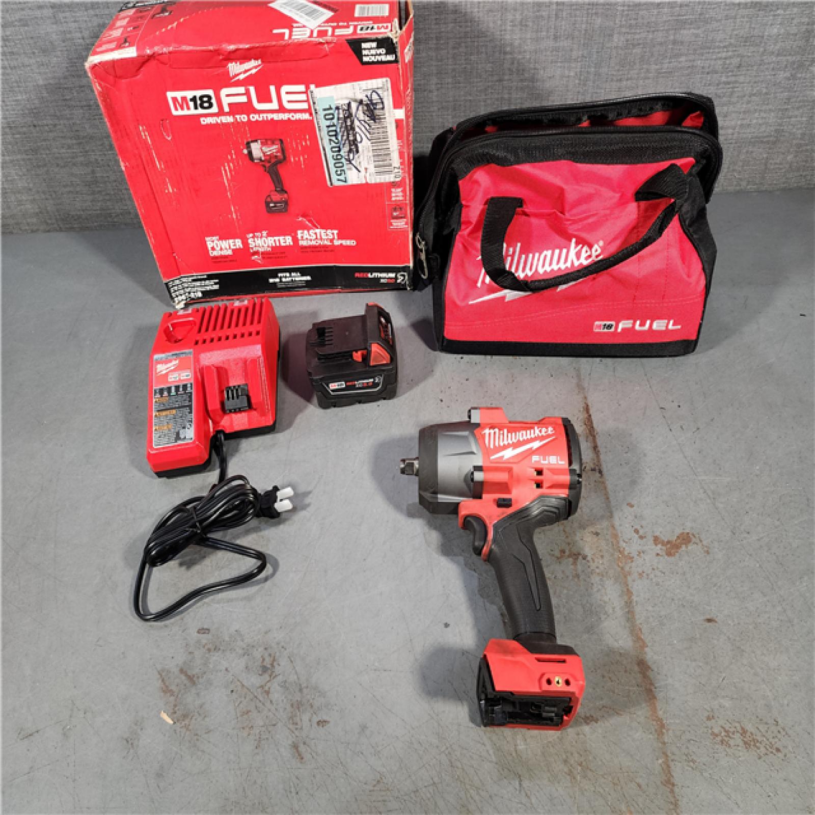 HOUSTON LOCATION - AS-IS Milwaukee M18 1/2 in. Cordless Brushless High Torque Impact Wrench Kit (Battery & Charger)