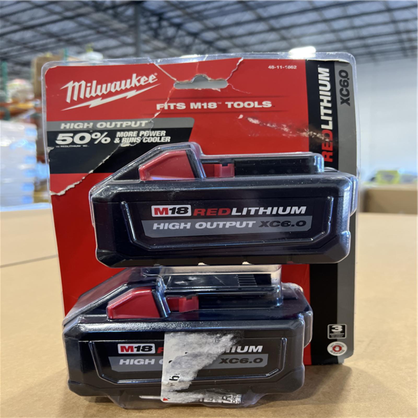 NEW! - Milwaukee M18 18-Volt Lithium-Ion High Output 6.0Ah Battery Pack (2-Pack)