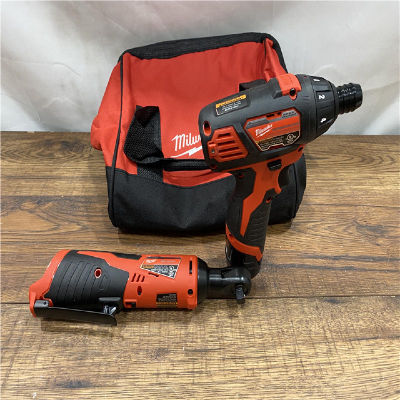 AS IS Milwaukee M12 Brushed Cordless 3/8 in. Ratchet and Screwdriver (2-Tool) Combo Kit