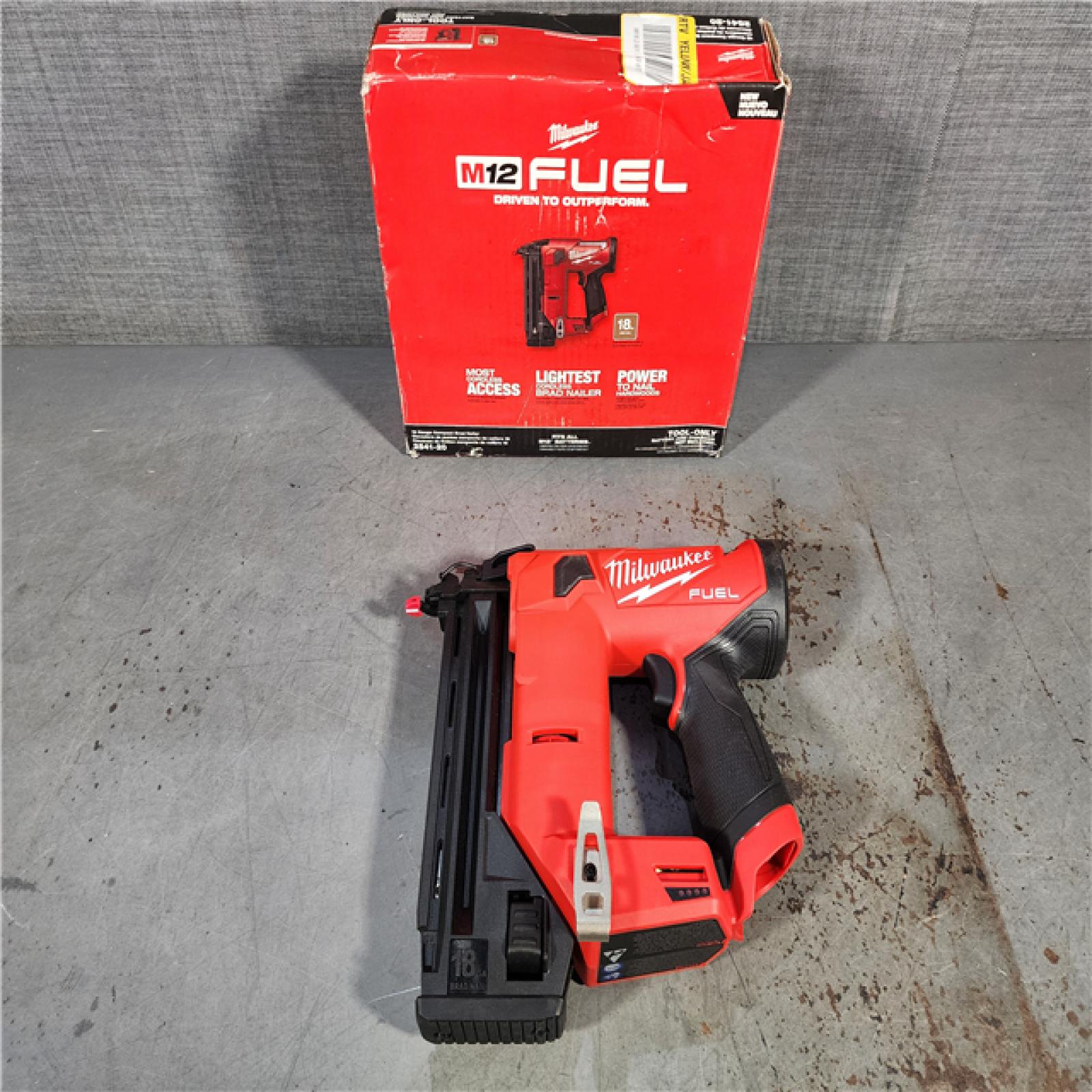 HOUSTON LOCATION - AS-IS (APPEARS LIKE NEW) M12 FUEL 12-Volt Lithium-Ion Brushless Cordless 18-Guage Compact Brad Nailer (Tool Only)