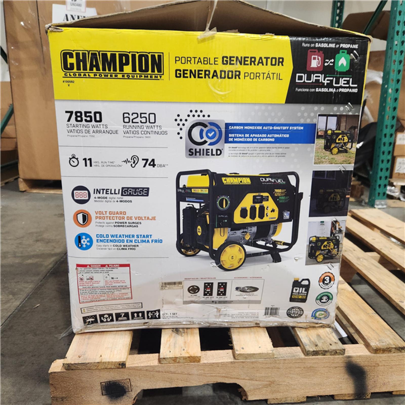 Dallas Location - As-Is Champion 6250-Watt Dual Fuel Portable Generator