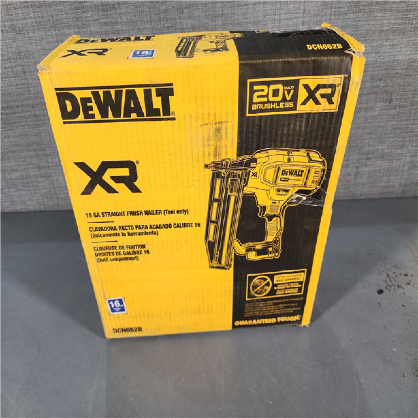 HOUSTON LOCATION - AS-IS DEWALT 20V MAX XR 16-Gauge Lithium-Ion Cordless Finish Nailer (Tool Only)