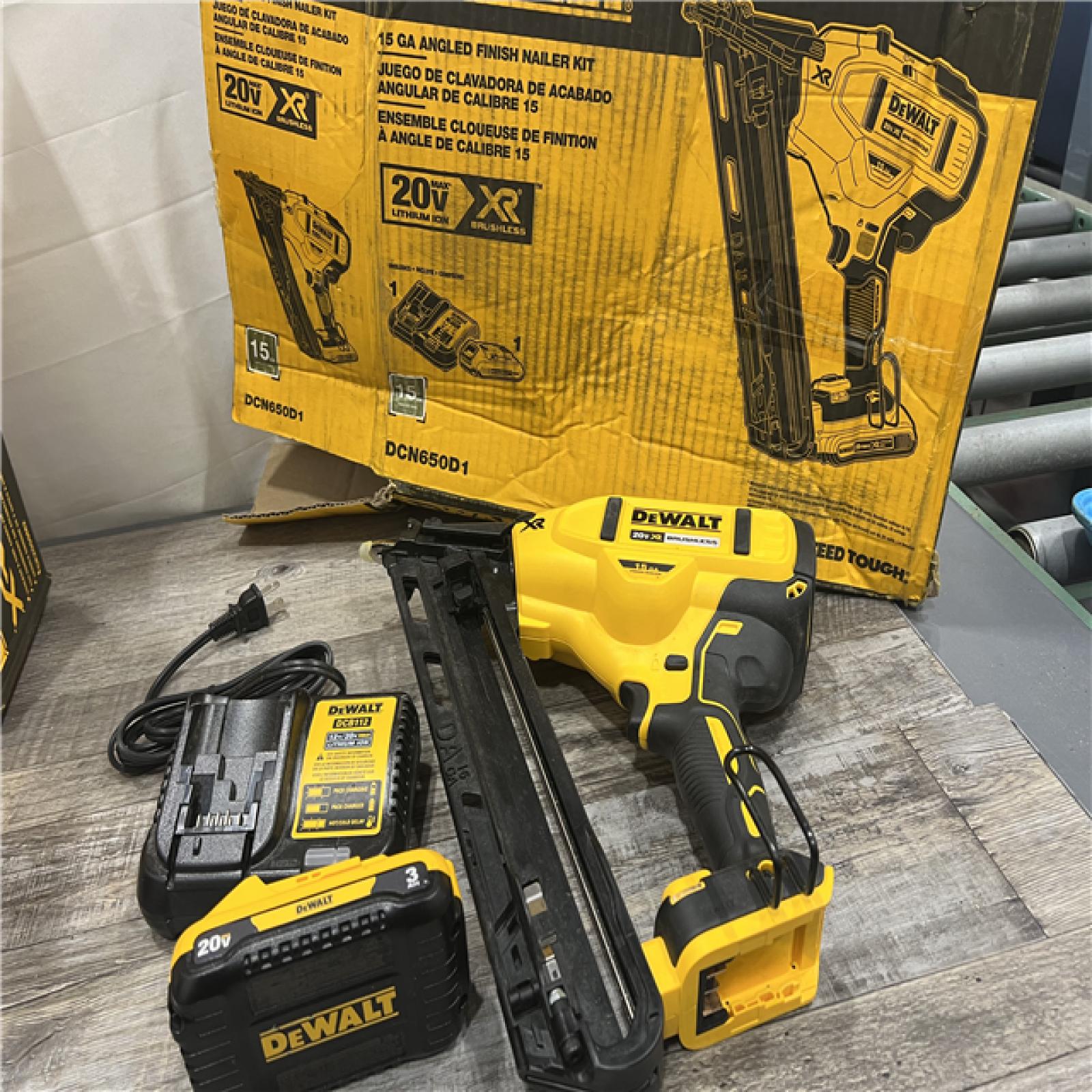 AS-IS DEWALT 20V MAX XR 15 Ga. Cordless 34 Deg Nailer 20 V