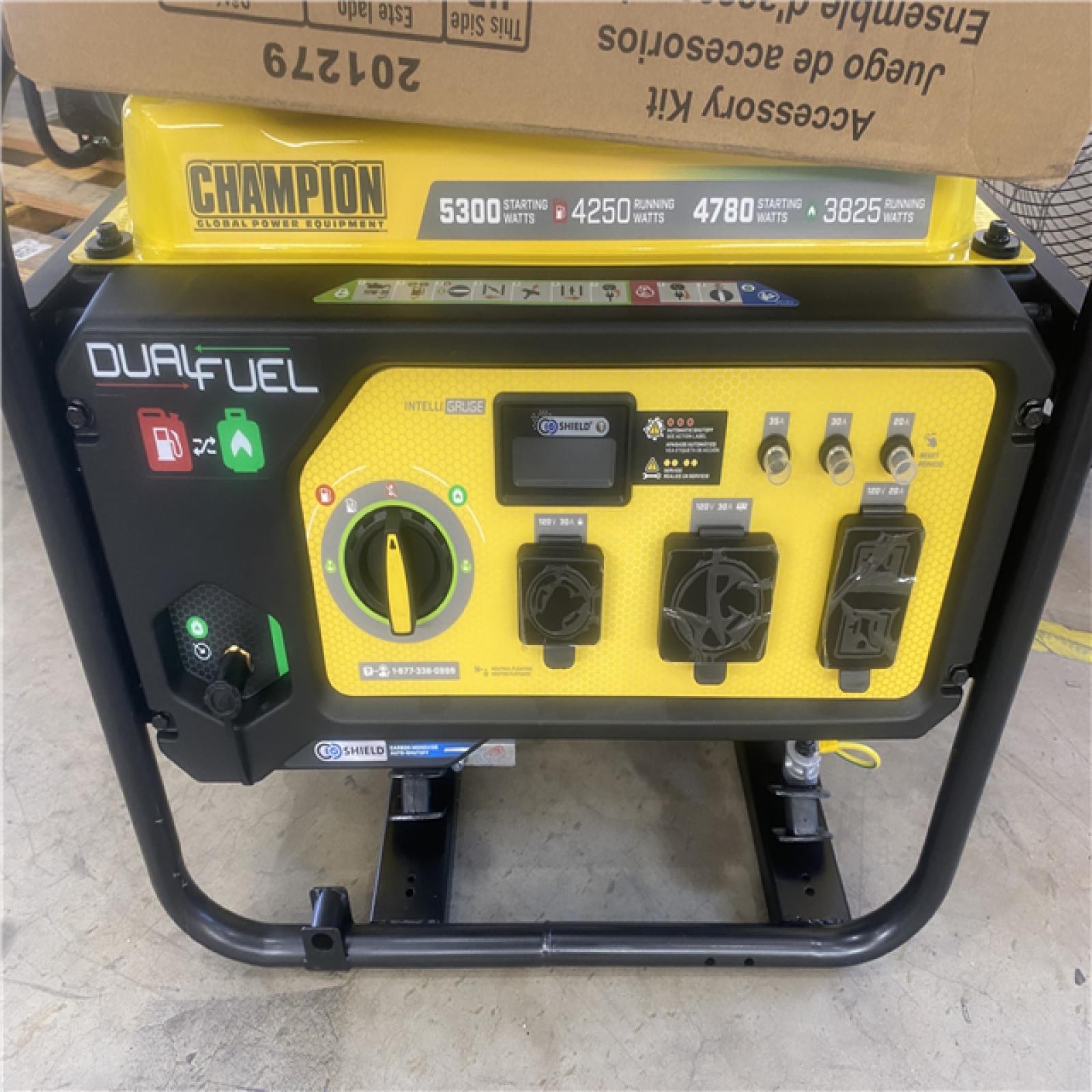 Houston Location - AS-IS Champion Global Power Equipment 7850 Starting Watt 6250 Running Watt and 5,300 Starting Watt 4,250 Running Watt Generator