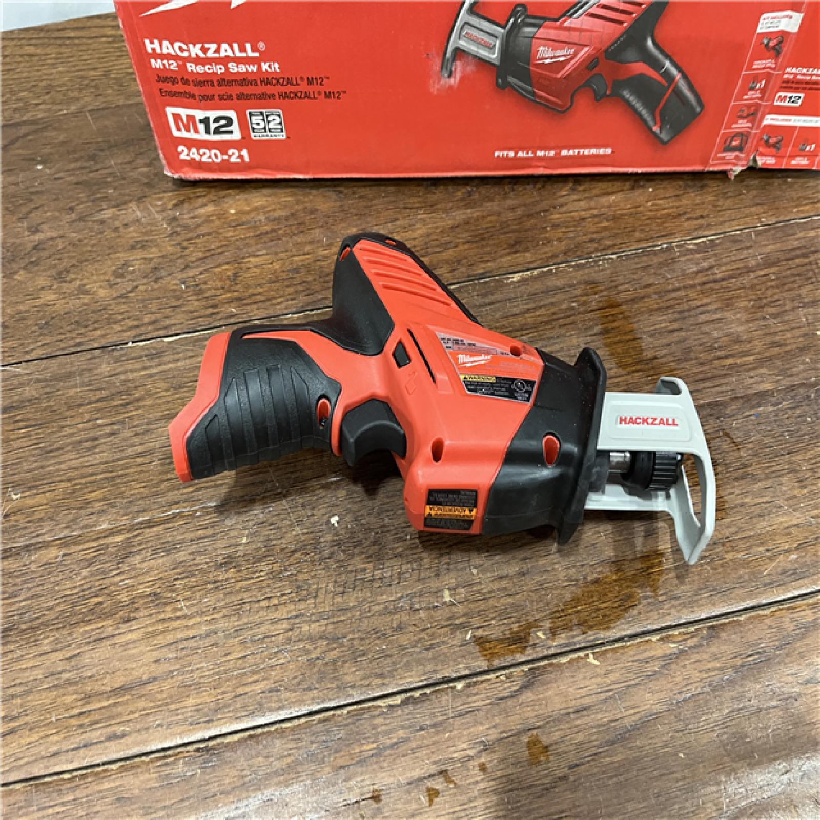 AS-ISMilwaukee 2420-21 - M12 Fuel Hackzall 1/2  12V 1.5Ah Cordless Straight Handle Reciprocating Saw Kit