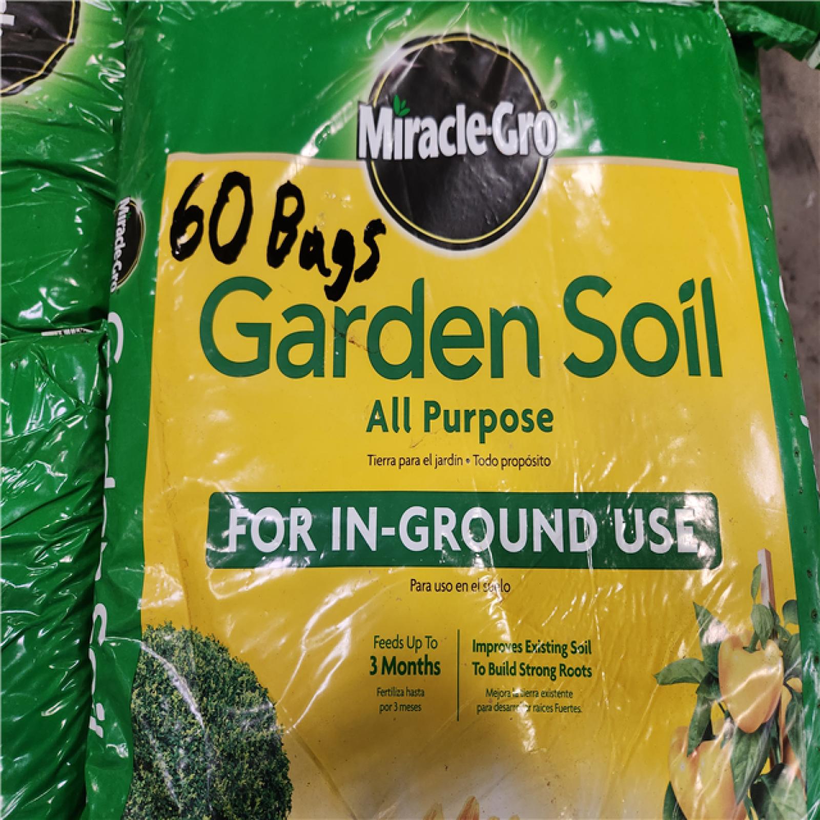 Phoenix Location Miracle-Gro Garden Soil All Purpose 1 cu. ft. for In-Ground Use, Gardens and Raised Beds, Flowers, Vegetables, Trees, Shrubs (60 Bags)