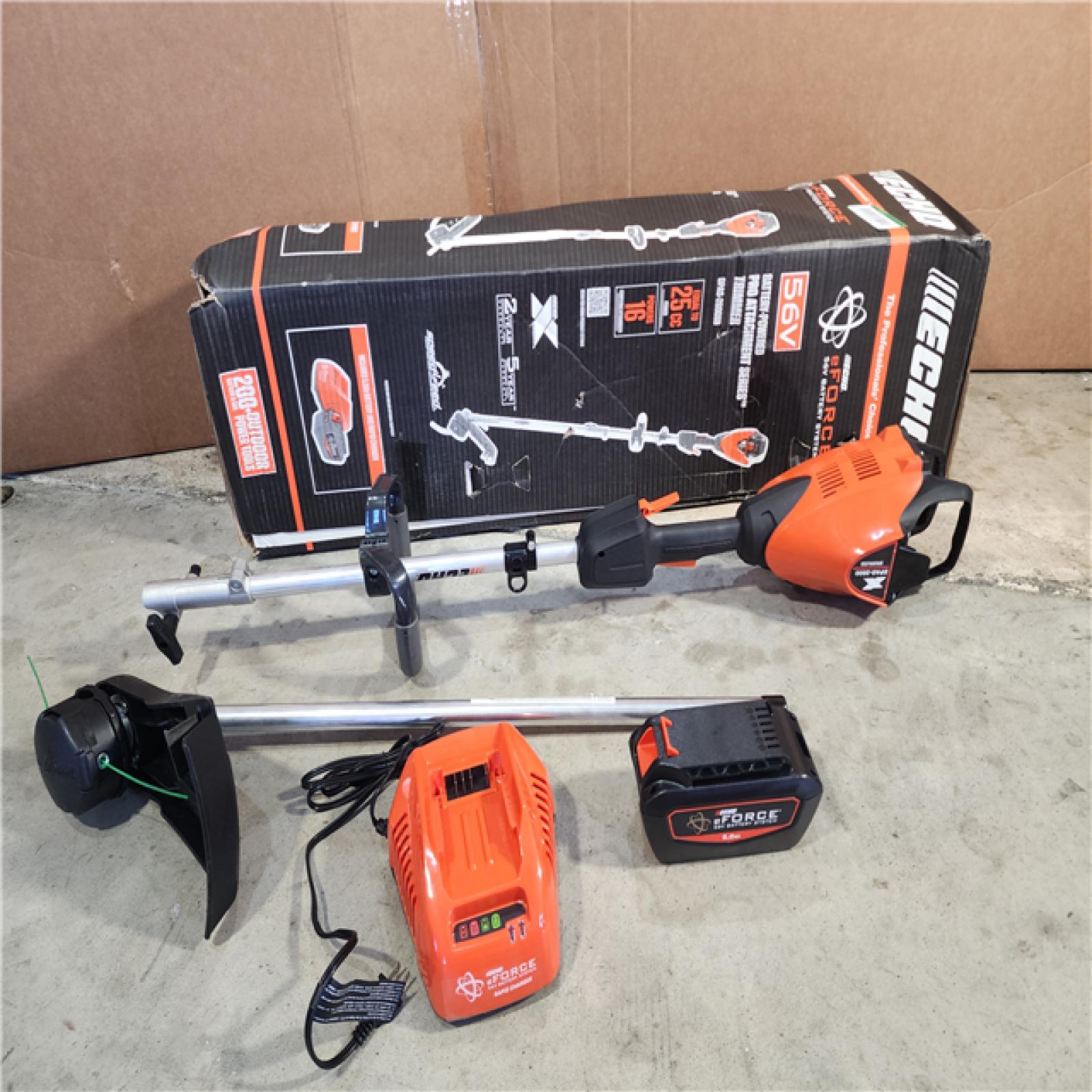 HOUSTON LOCATION - AS-IS EFORCE 56V X Series Brushless Cordless Battery Pro Attachment Series String Trimmer with 5.0Ah Battery and Rapid Charger