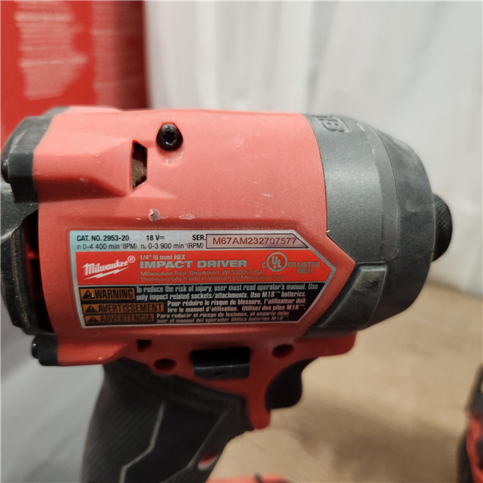 AS-IS Milwaukee M18 FUEL 18V Lithium-Ion Brushless Cordless Hammer Drill and Impact Driver Combo Kit (2-Tool) with 2 Batteries