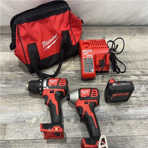 AS-IS Milwaukee M18 18V Cordless Brushed 2 Tool Drill/Driver and Impact Driver Kit