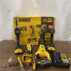 AS-IS DEWALT 20-Volt Maximum Lithium-Ion Cordless 4-Tool Combo Kit with (2) 4 Ah Batteries and Charger