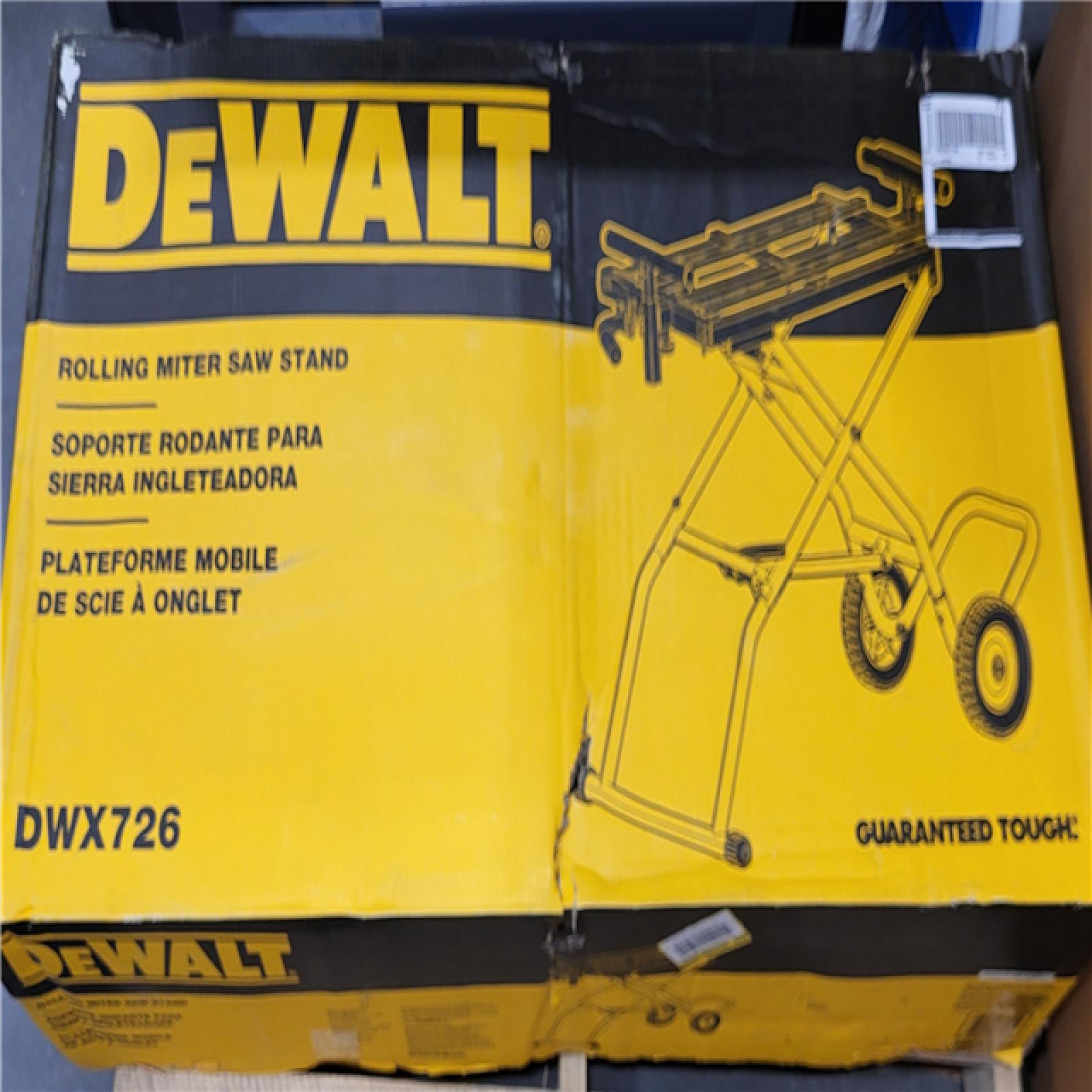 AS-IS DEWALT 32-1/2 in. x 60 in. Rolling Miter Saw Stand with 300 lbs. Capacity