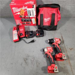 HOUSTON LOCATION - AS-IS M18 18V Lithium-Ion Brushless Cordless Compact Drill/Impact Combo Kit (2-Tool) W/(2) 2.0 Ah Batteries, Charger & Bag