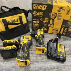 AS-IS DEWALT ATOMIC 20-Volt MAX Lithium-Ion Cordless Combo Kit (2-Tool) with (2) 2.0Ah Batteries, Charger and Bag