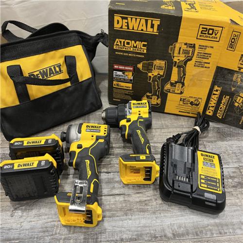 AS-IS DEWALT ATOMIC 20-Volt MAX Lithium-Ion Cordless Combo Kit (2-Tool) with (2) 2.0Ah Batteries, Charger and Bag