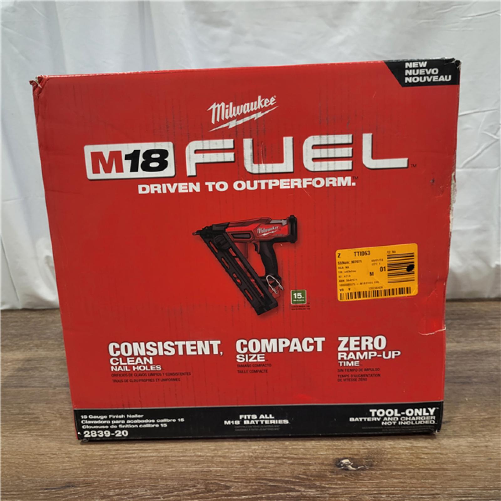 AS-IS Milwaukee 2839-20 M18 FUEL 15 Ga. 18 Volt Brushless Angled Finish Nailer