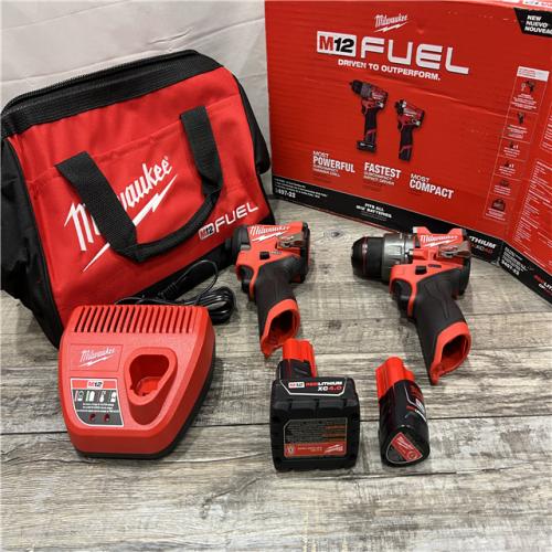 AS-IS Milwaukee 3497-22 12V Brushless Hammer Drill and Impact Driver Combo Kit