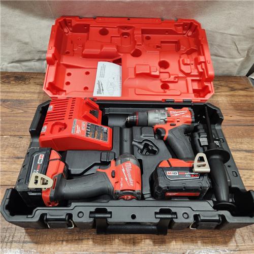 AS-IS Milwaukee M18 FUEL 18V Lithium-Ion Brushless Cordless Hammer Drill and Impact Driver Combo Kit (2-Tool) with 2 Batteries